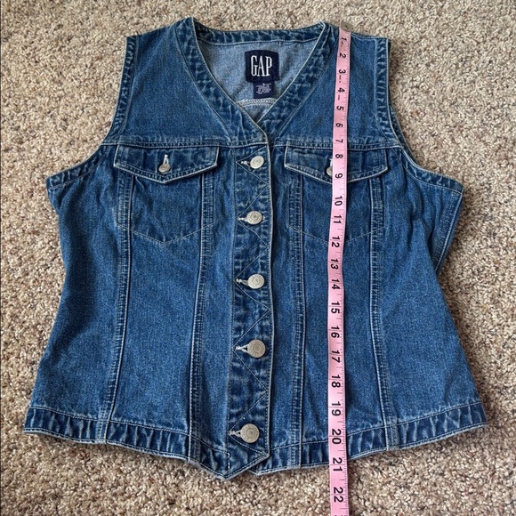 GAP Vintage 90’s Classic Blue Denim Vest Size S - Picture 5 of 7